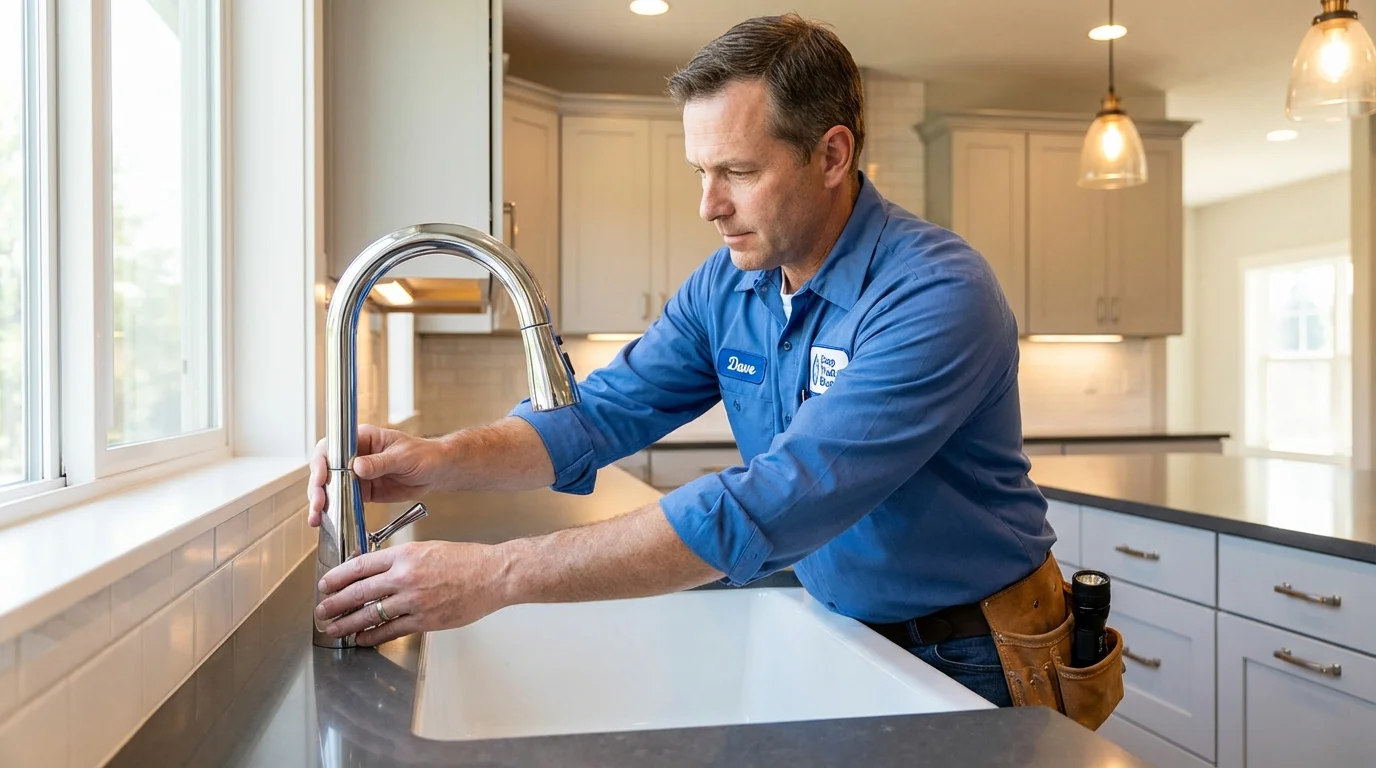 Kitchen faucet installation by Johns Plumbing LLC in Chesapeake Beach