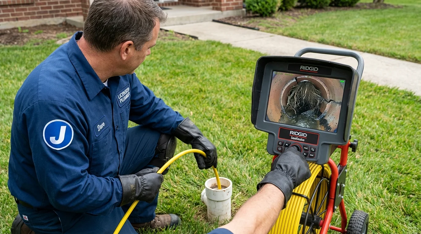Sewer camera inspection being performed by Johns Plumbing LLC in Chesapeake Beach