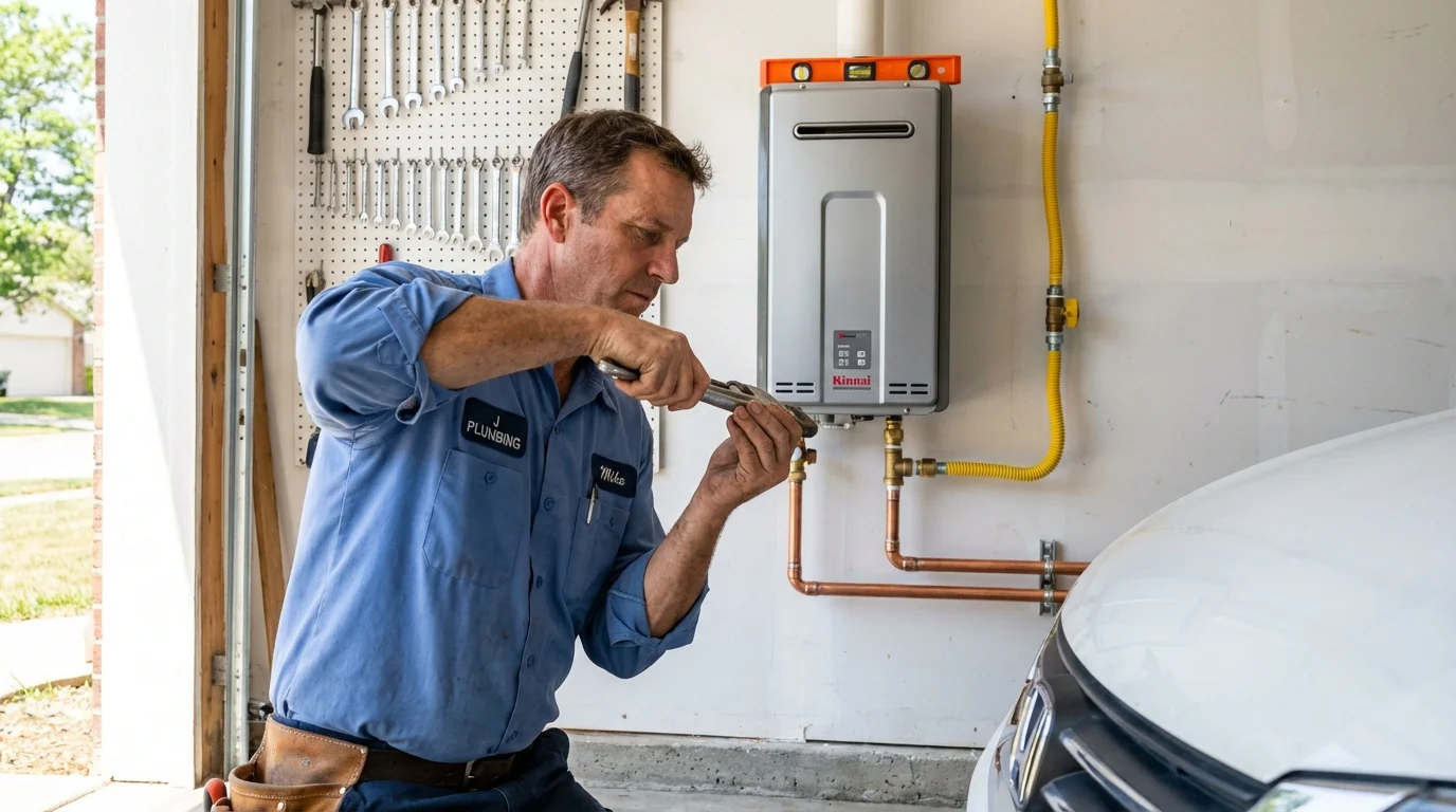 Tankless water heater installation by a Johns Plumbing LLC plumber in Chesapeake Beach